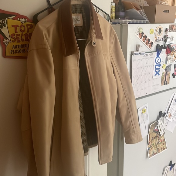 Very nice used leather jacket tan size 46 - Picture 2 of 6
